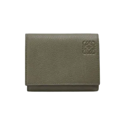 LOEWE Trifold Wallet Soft Grain Calf "Khaki Green"