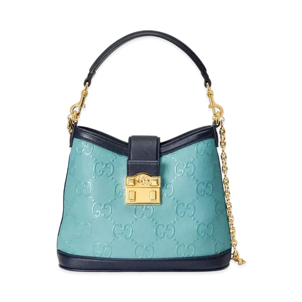 GUCCI GG Small Shoulder Bag "Light Blue Leather"