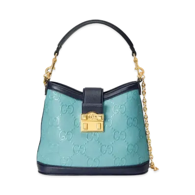 GUCCI GG Small Shoulder Bag "Light Blue Leather"