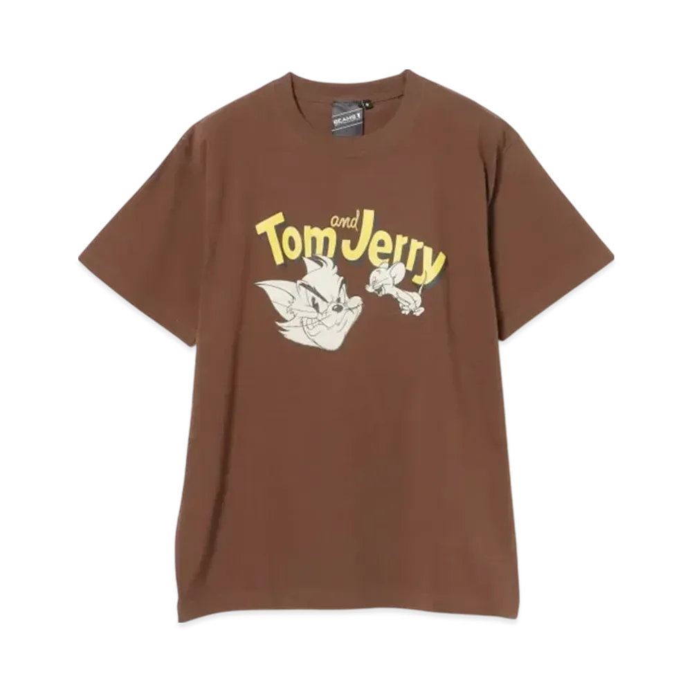BEAMS Tom And Jerry Print T-Shirt "Brown"