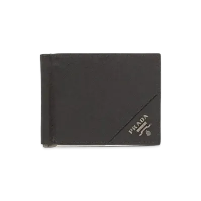 PRADA Saffiano Leather Wallet "Black"