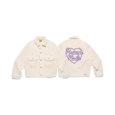 HUMAN MADE Apgujeong Wool Blended Boa Fleece Work Jacket "White"