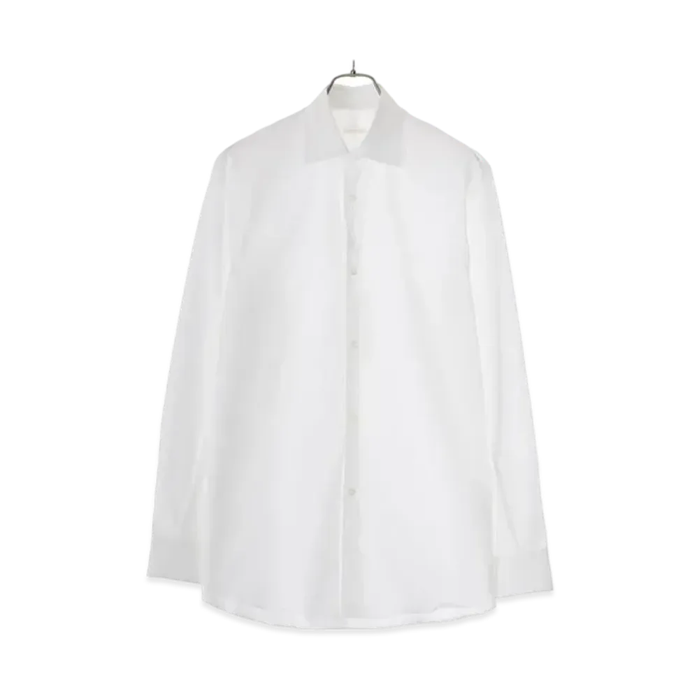 COMOLI Custom Made Twill Dress Shirt "White"