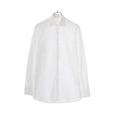 COMOLI Custom Made Twill Dress Shirt "White"