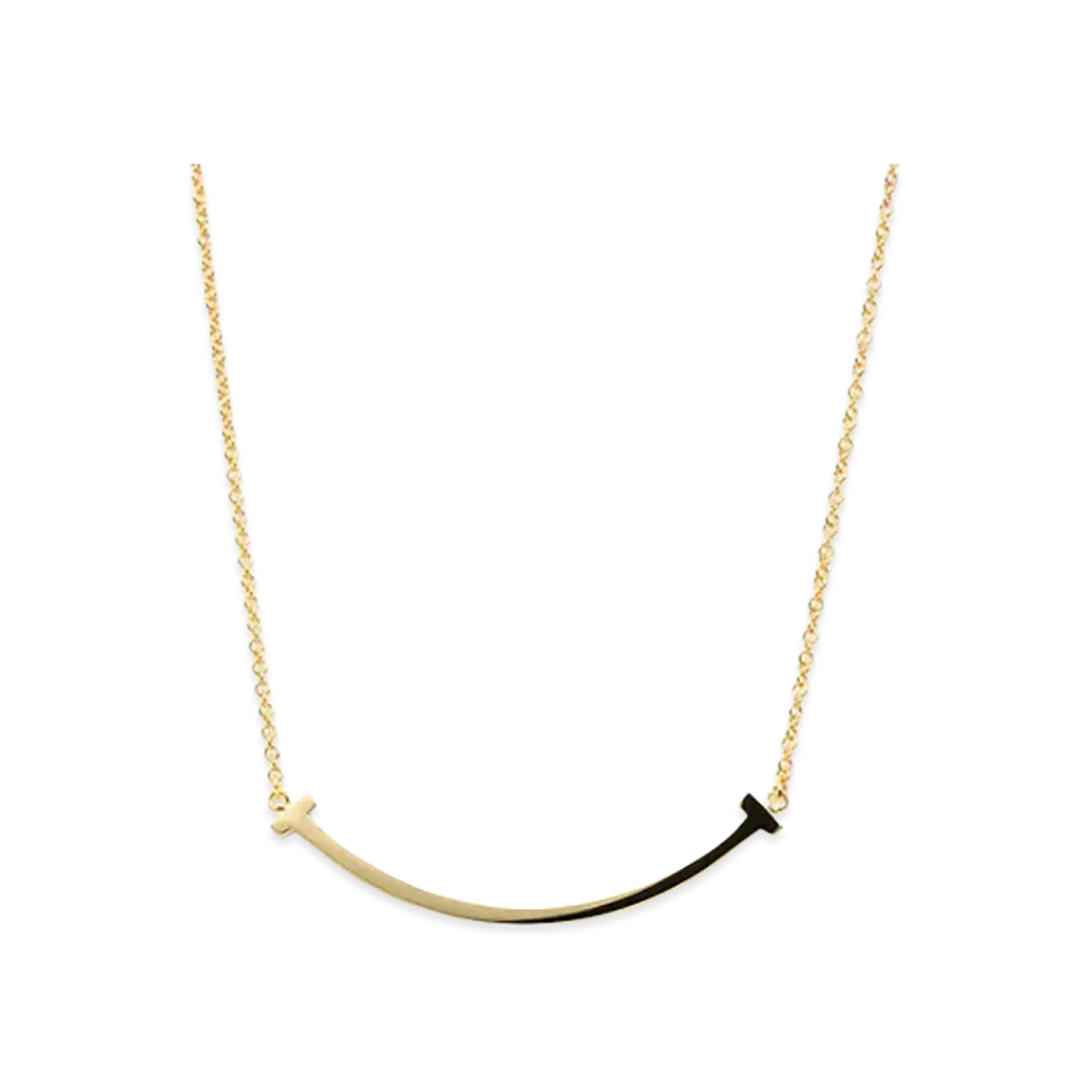 Tiffany & Co. T Smile Pendant Small Necklace "Yellow Gold"