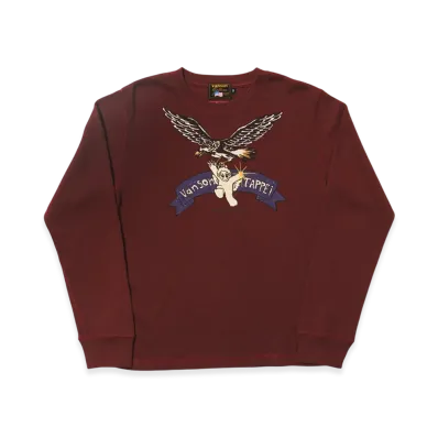 VANSON x TAPPEI x FUTURE ARCHIVE Thermal Long Sleeve T-Shirt "Burgundy"