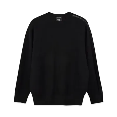 adidas Y-3 Logo Knit Crew Sweatshirt "Black"