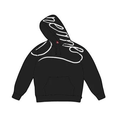Supreme Shoulder Script Hooded Sweatshirt "Black"