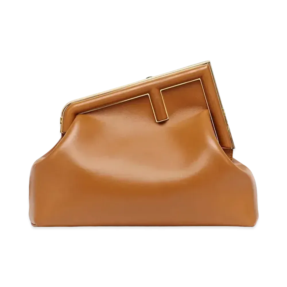 FENDI First Medium Leather Bag "Brown"