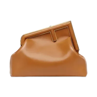 FENDI First Medium Leather Bag "Brown"
