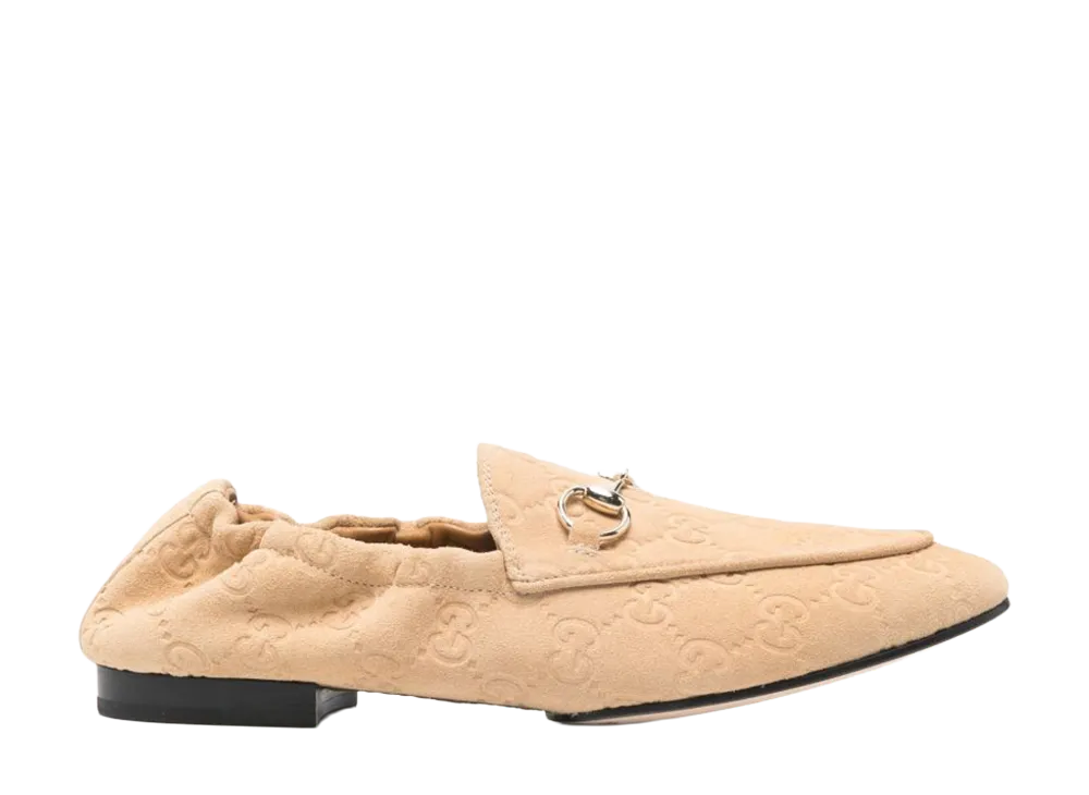 GUCCI Women's Beige Suede Loafers "Beige"