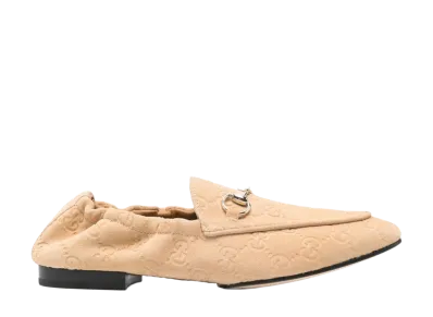 GUCCI Women's Beige Suede Loafers "Beige"