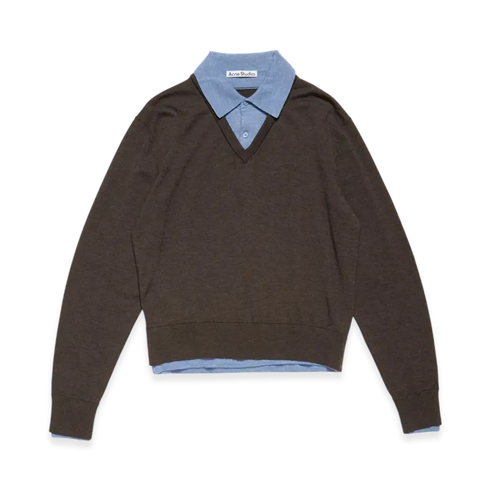 Acne Studios Layered Wool Knit "Brown Blue"