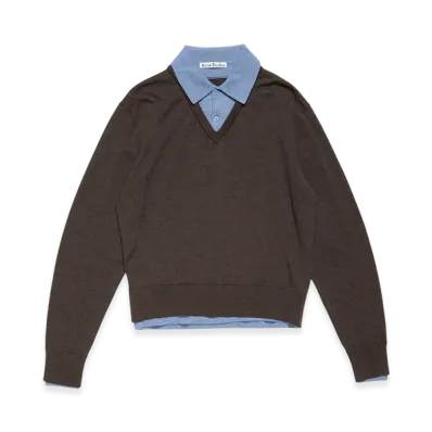 Acne Studios Layered Wool Knit "Brown Blue"