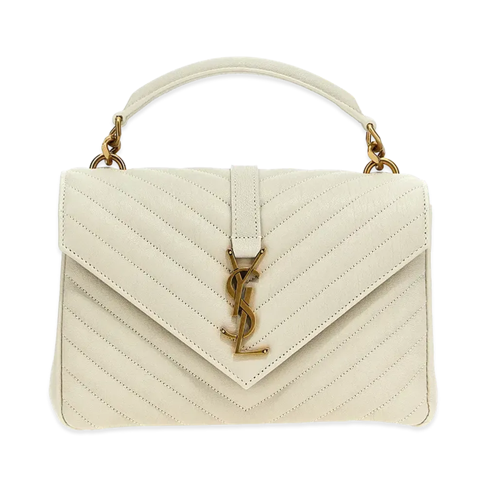 Saint Laurent Women's College Crossbody Bag "White"