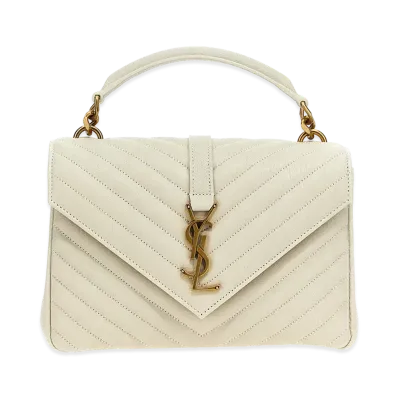 Saint Laurent Women's College Crossbody Bag "White"