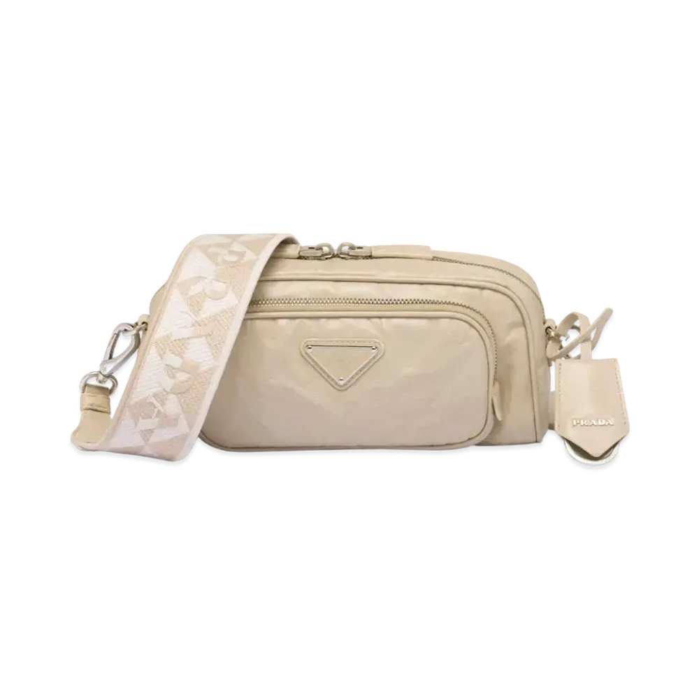 PRADA Nappa Antique Leather Multi Pocket Shoulder Bag "Desert Beige"