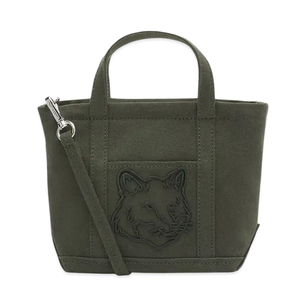 Maison Kitsune Fox Head Mini Tote "Ranger Green"