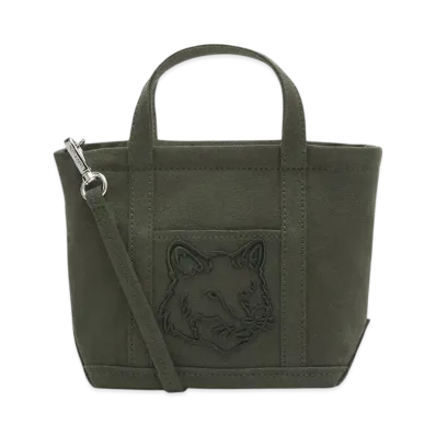 Maison Kitsune Fox Head Mini Tote "Ranger Green"