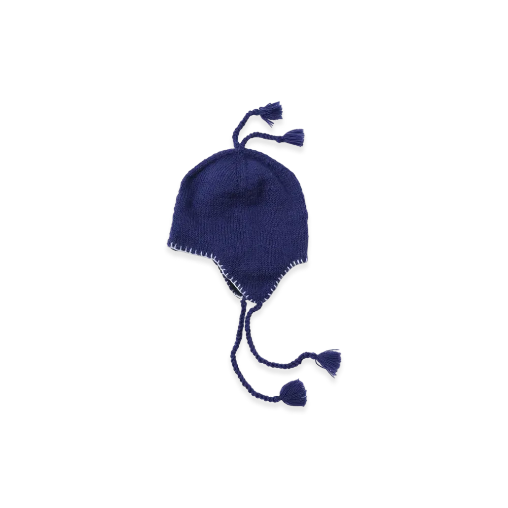 SEDAN ALL-PURPOSE Hand Knit Ear Flap Beanie "Navy"