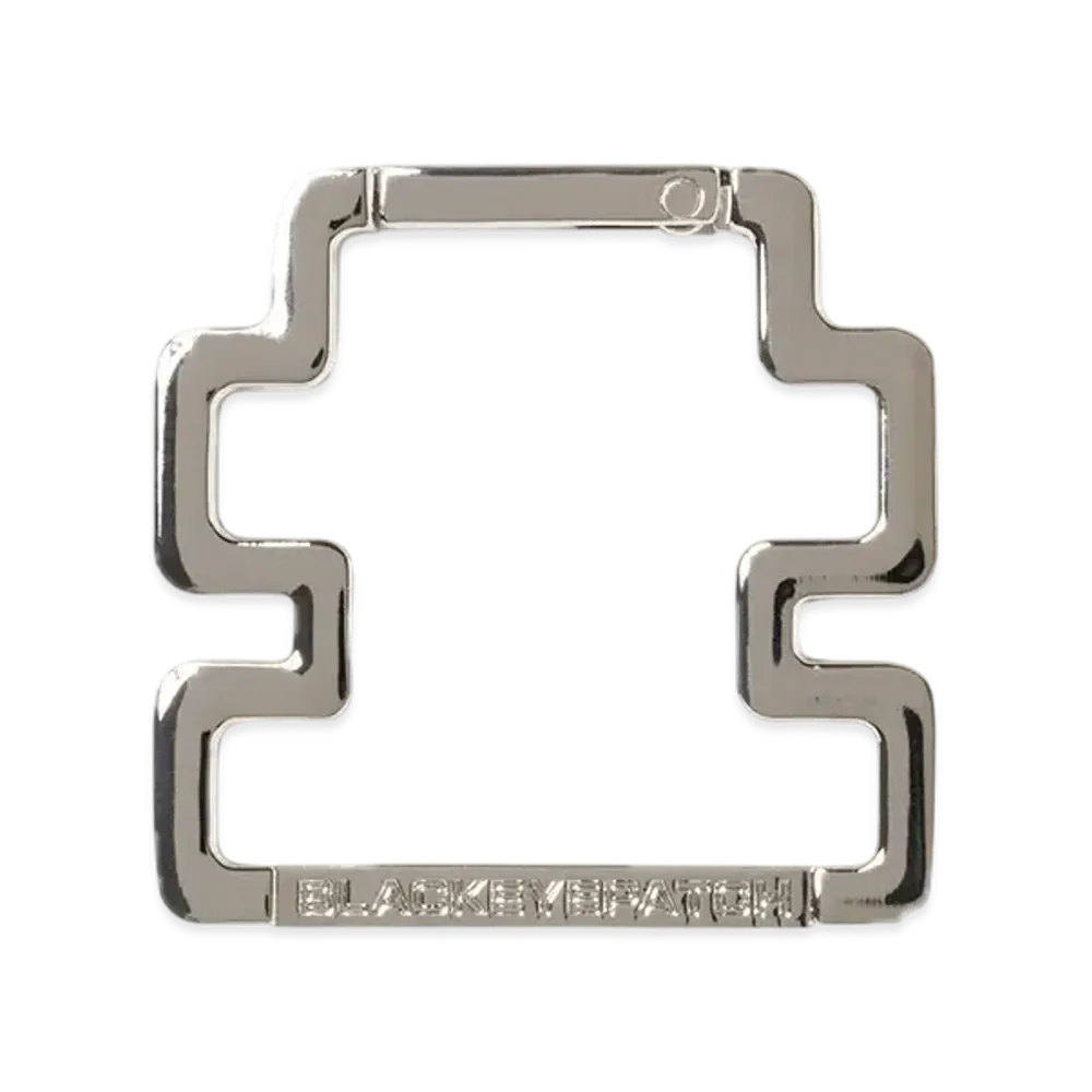 BlackEyePatch Og Label Shaped Carabiner "Silver"