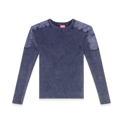 Diesel K-Martin Jumper With Contrast Shoulder PaneLS "Blue"