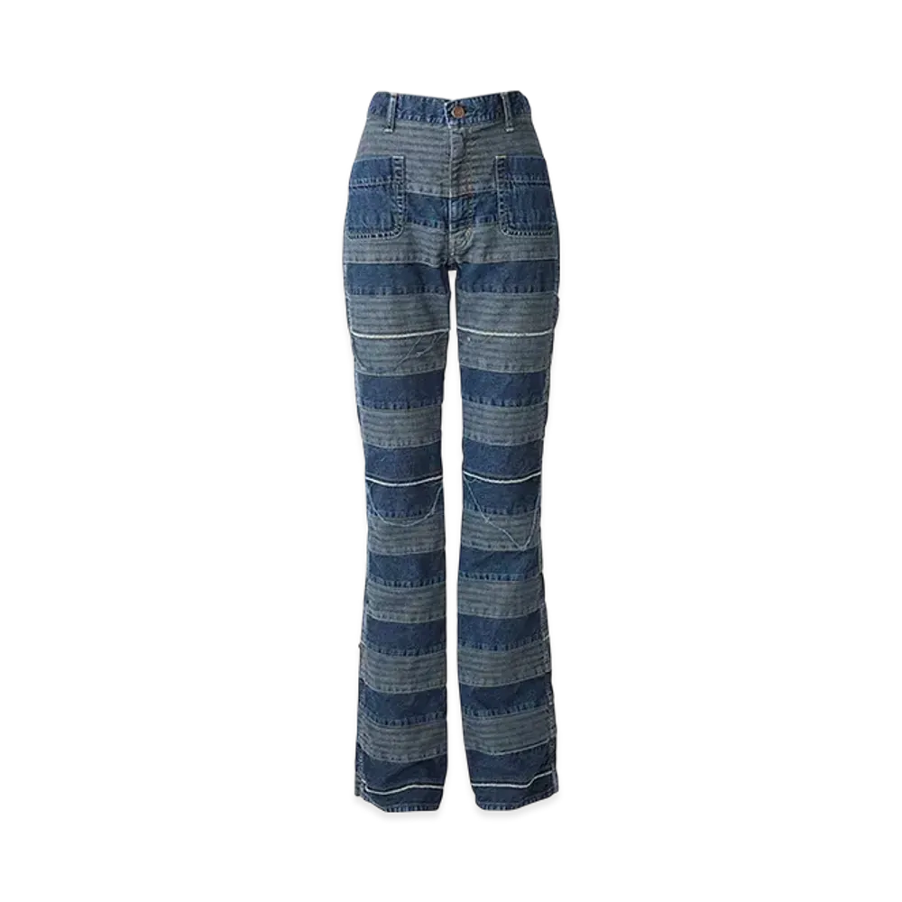 HYSTERIC GLAMOUR Scratch Flare Denim Pants "Light Indigo Blue"