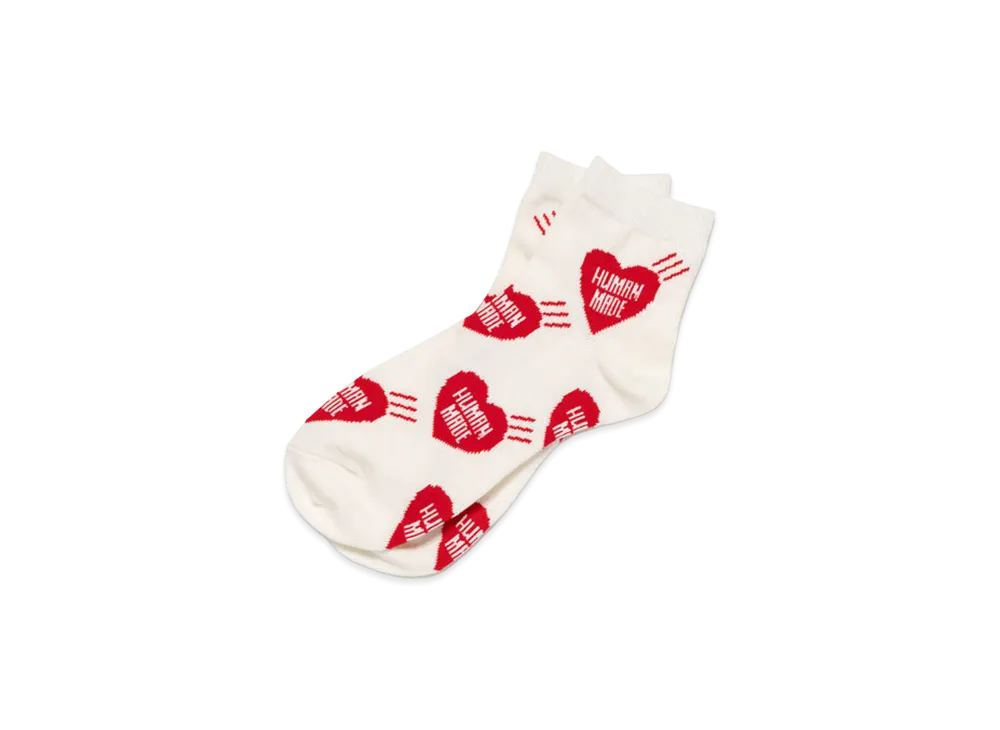 HUMAN MADE Heart Short Socks "White"
