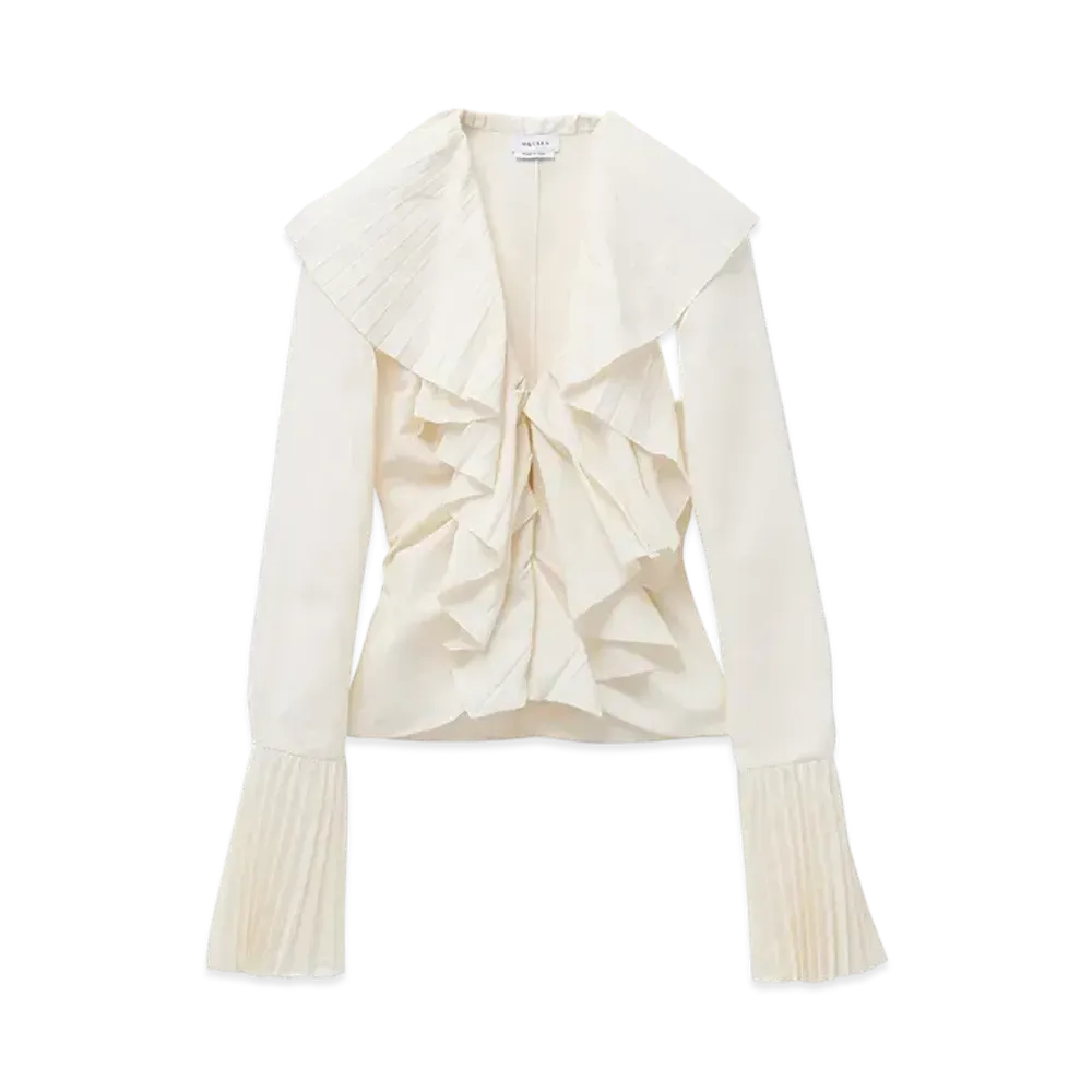 Alexander McQUEEN Plisse Blouse "Ivory"
