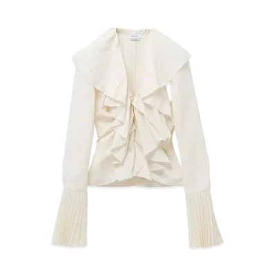 Alexander McQUEEN Plisse Blouse "Ivory"