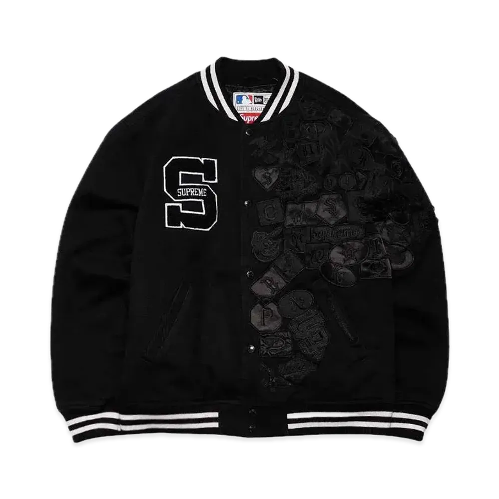Supreme x New Era x MLB Varsity Jacket "Black"