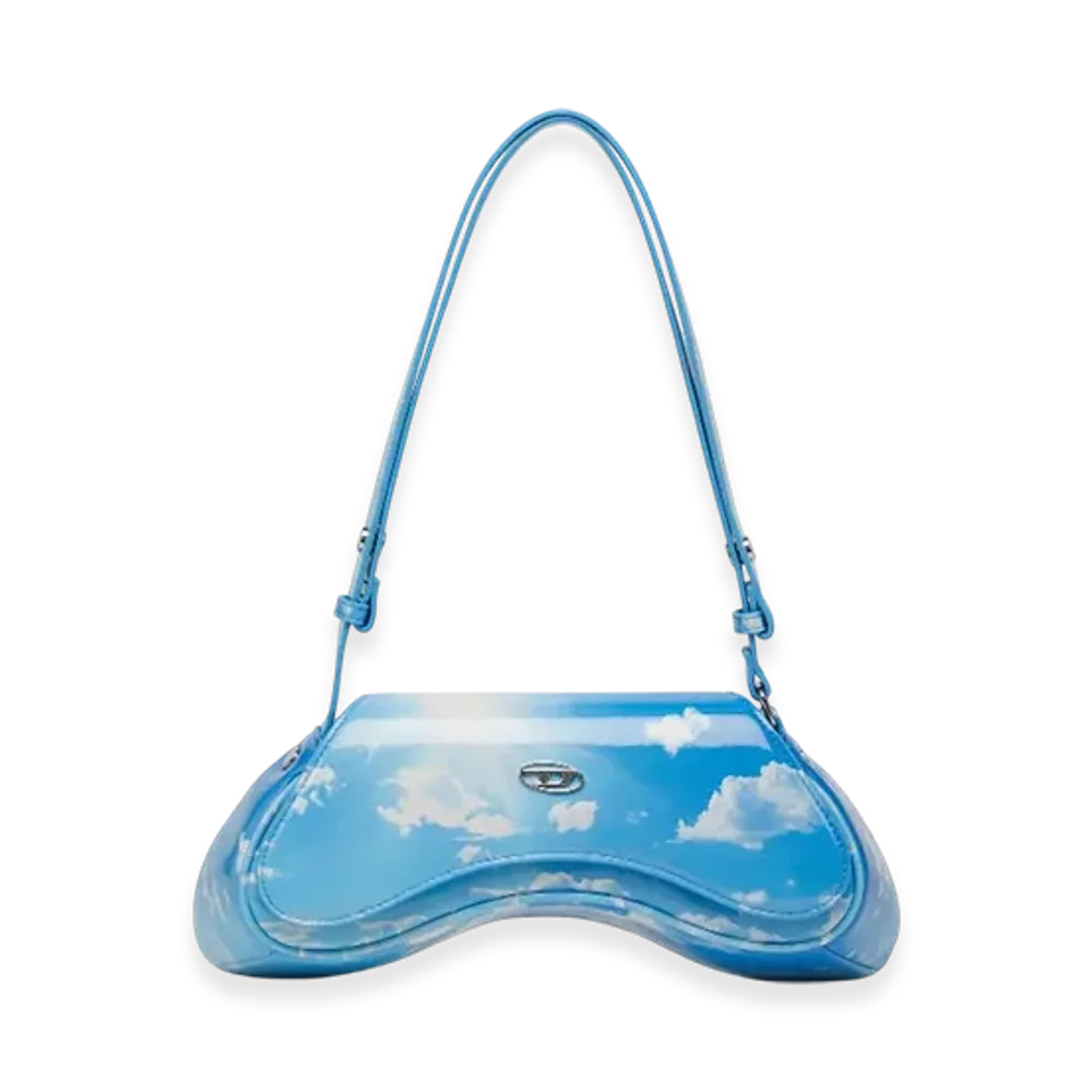 Diesel Play Crossbody Play-Shoulder Bag In Printed Glossy Pu "Light Blue"