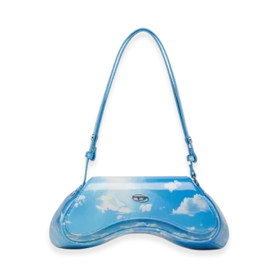 Diesel Play Crossbody Play-Shoulder Bag In Printed Glossy Pu "Light Blue"