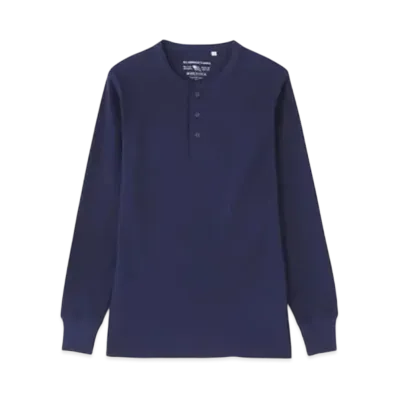 AVIREX Daily Wear Thermal L/S Henley Neck T-Shirt "Navy"