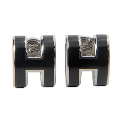 Hermes Earrings "Black/Silver"