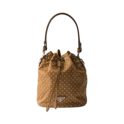 PRADA Re-Nylon Mini-Bag with Studs "Brandy"