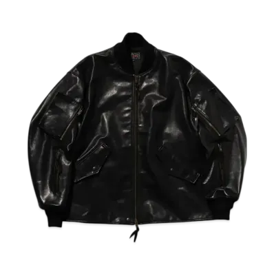 BEAMS MIL Flight Jacket Leather "Black"