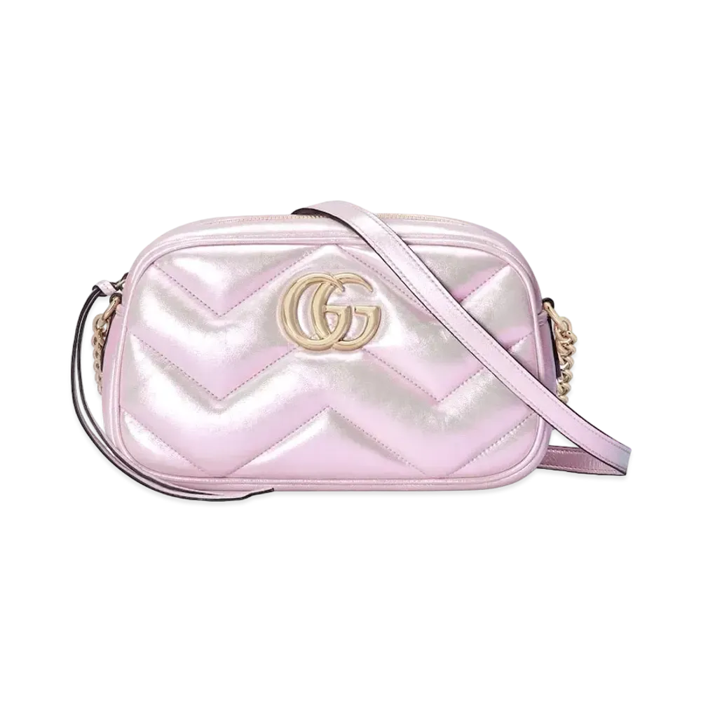 GUCCI GG Marmont Small Shoulder Bag "Pink Iridescent"