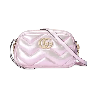 GUCCI GG Marmont Small Shoulder Bag "Pink Iridescent"