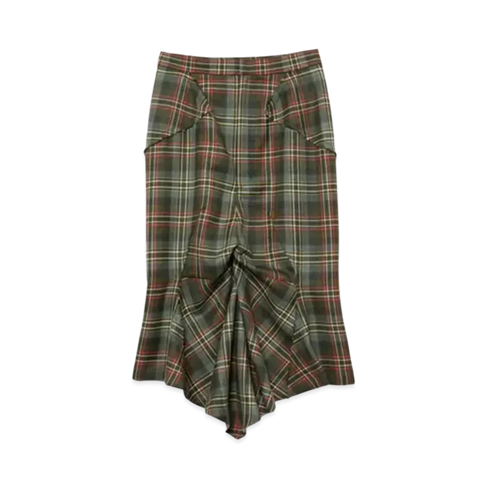 FUMIKA UCHIDA Tartan Plaid Hobble Skirt "Plaid Moss"