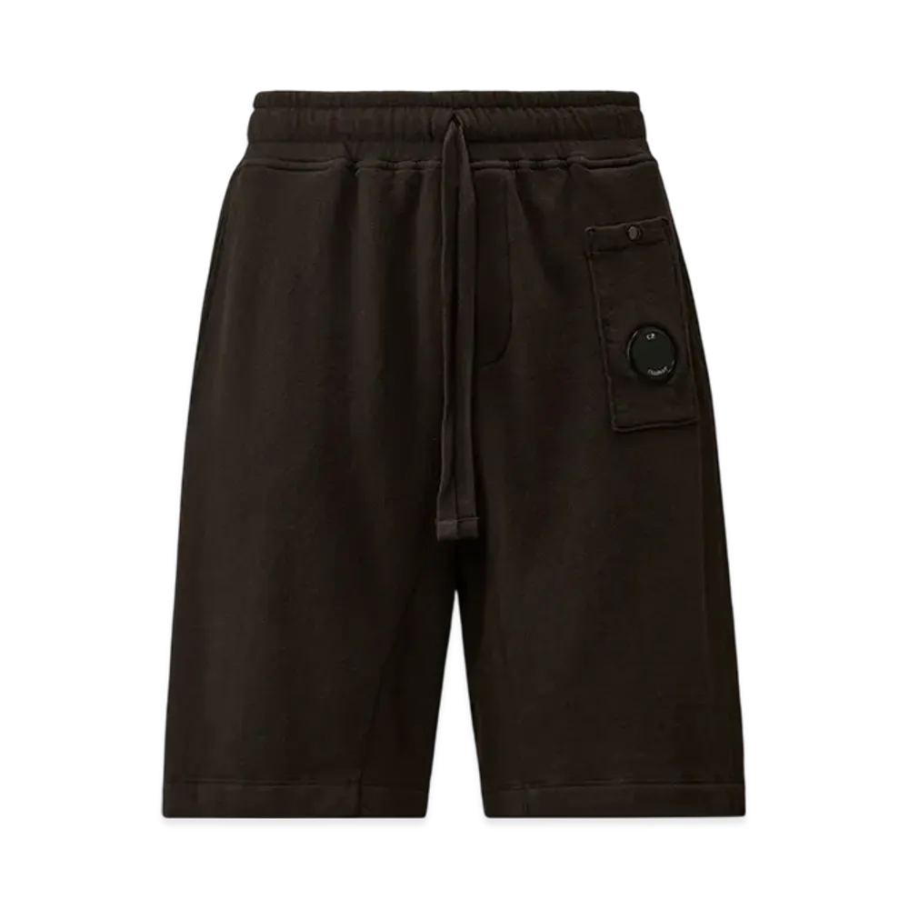C.P. Company Malfile Fleece Lens Shorts "Black"