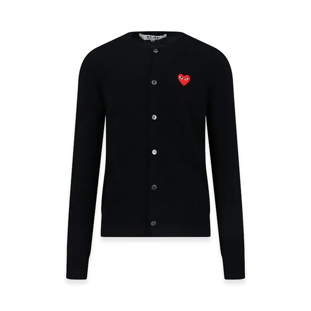 PLAY COMME des GARCONS Wool Cardigan "Black"