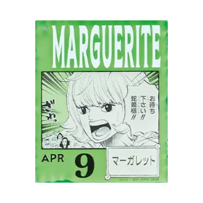 BANDAI "Ichiban Kuji" -ONE PIECE BASE SHOP Lottery 366DAYS OF BIRTHDAYS- Birth Month January-March Me Colors Acrylic Block Charm Prize 4/9 Margaret