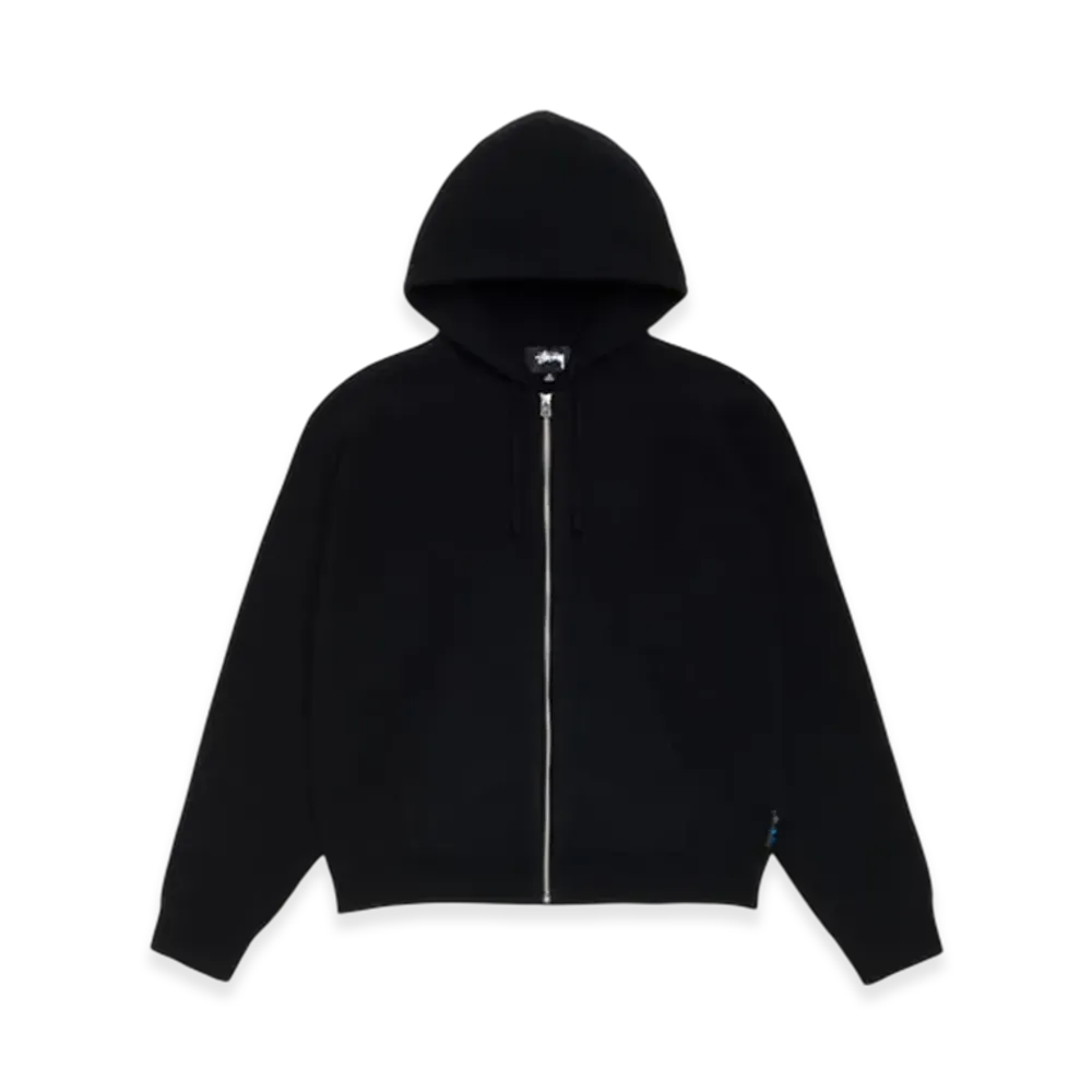 Stussy Textured Zip Hooded Sweater "Black"