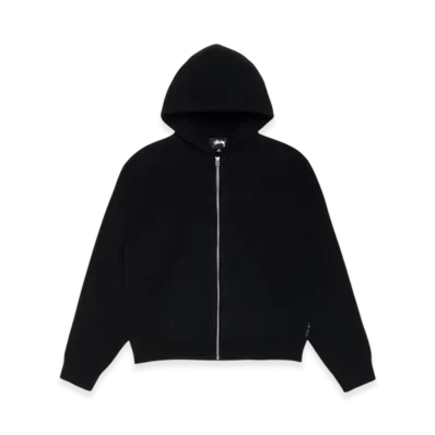 Stussy Textured Zip Hooded Sweater "Black"