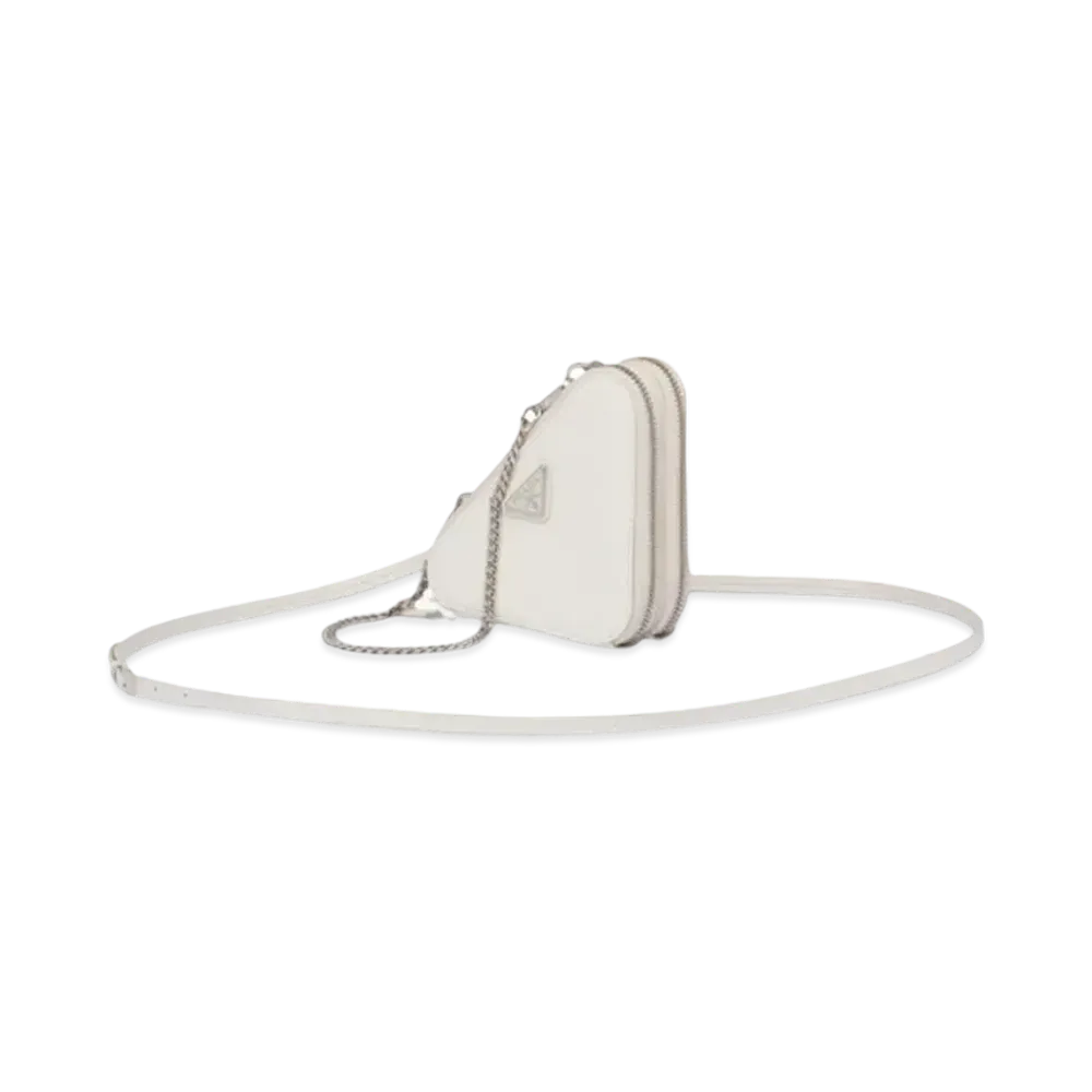 PRADA Saffiano Leather Mini Pouch "White"