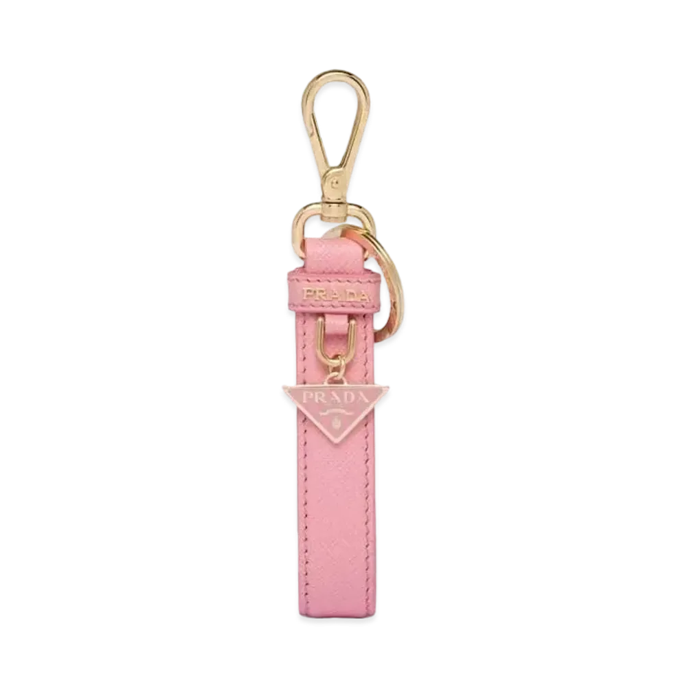 PRADA Saffiano Leather Key Ring "Pink"