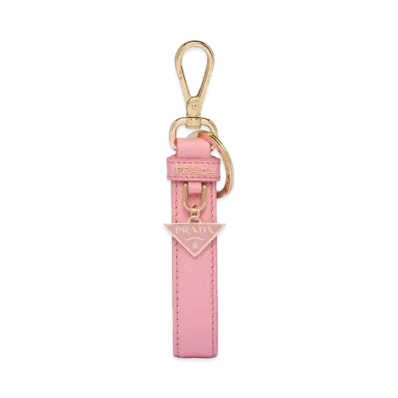 PRADA Saffiano Leather Key Ring "Pink"