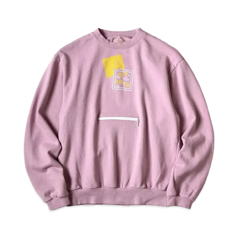 KAPITAL 30 Fleece Cookie Pocket Crew Sweat "Pink"