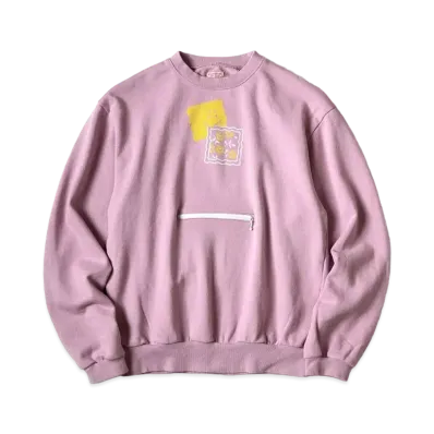 KAPITAL 30 Fleece Cookie Pocket Crew Sweat "Pink"